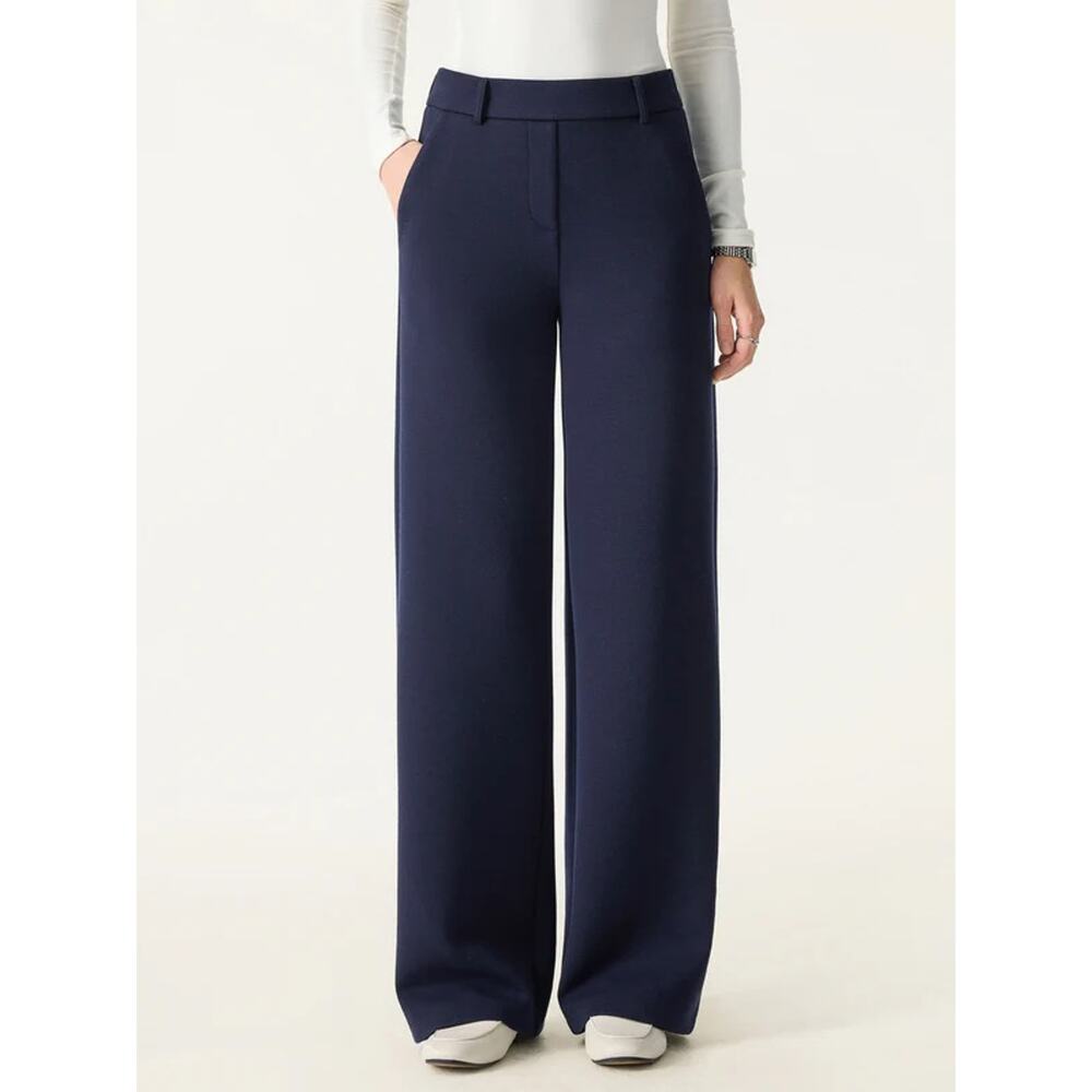 OGL Pants FuzzLuxe Mid Rise Straight Leg Elastic Waist Navy Blue Size XS NEW